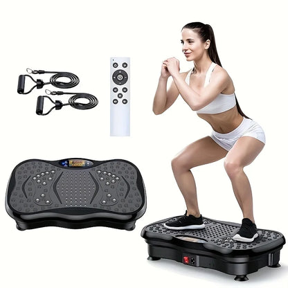 Vibration Platform with Resistance Bands for Full-Body Workout