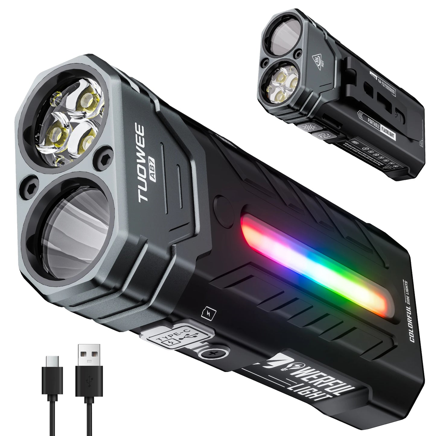 Rechargeable Magnetic LED Flashlight.  Ambient Light, Spotlight & Floodlight,