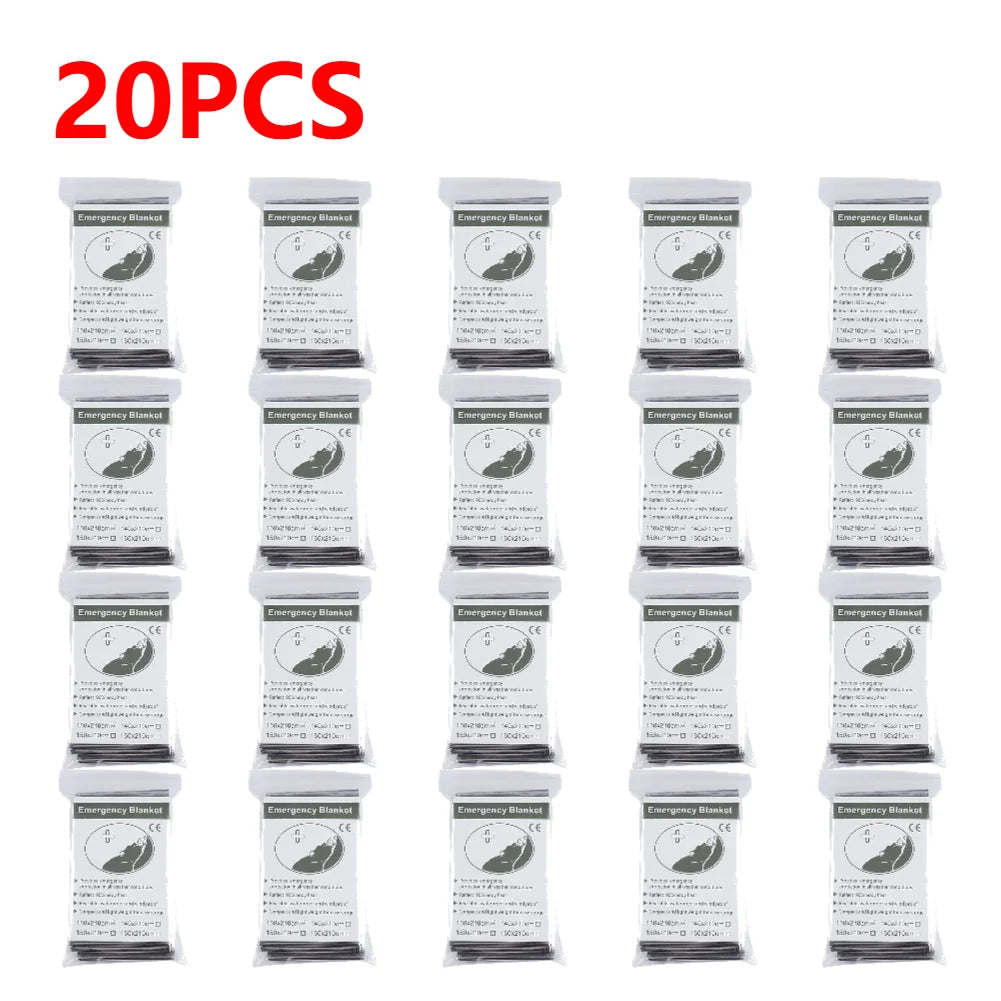 1-20pcs Emergency Mylar Thermal Foil Space Blanket Designed for NASA Body Warmer