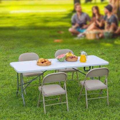 4/6/8 FT Portable Indoor Outdoor Heavy Duty Foldable Table