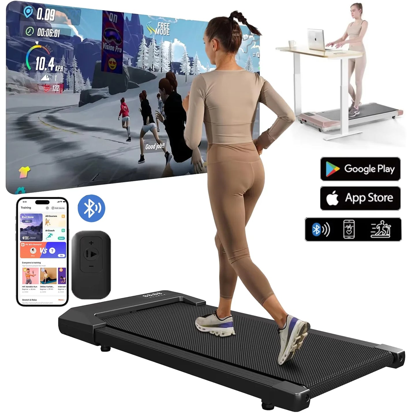 300lbs Capacity 2in1 Walking Running Exercise Machine With LCD Digital Data Display