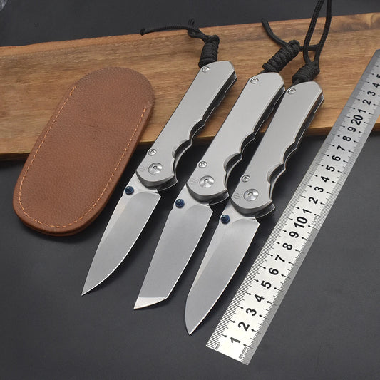 Stonewashed Titanium Outdoor Camping Knife Survival Tool