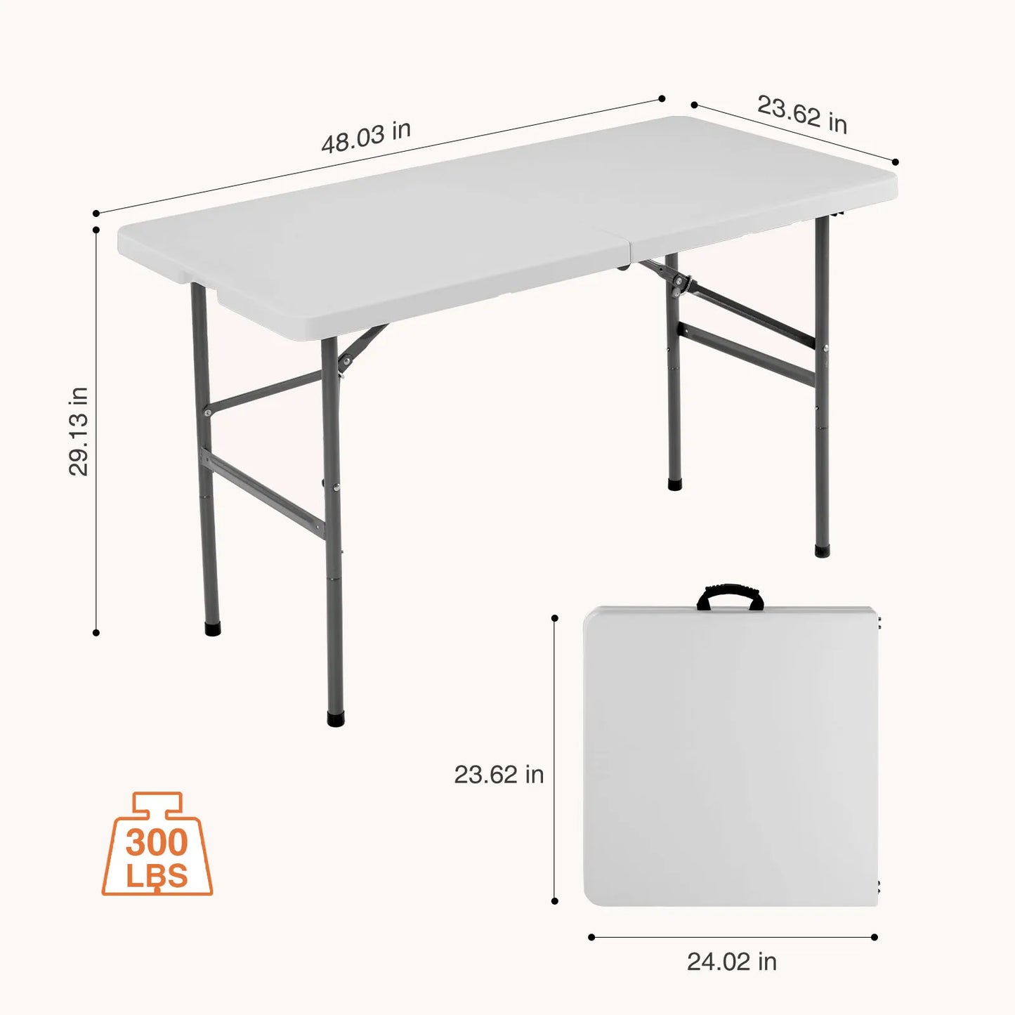 4/6/8 FT Portable Indoor Outdoor Heavy Duty Foldable Table