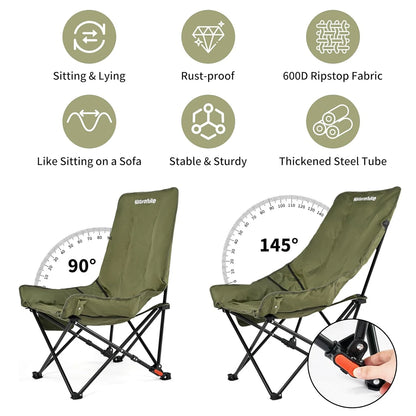 High Back Moon Chair Camping Outdoor Adjustable Lounge Chair