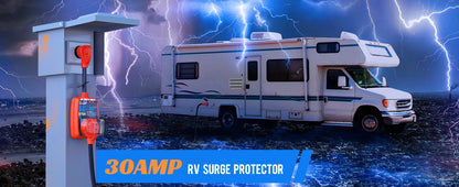 30Amp RV Surge Protector Circuit Analyzer Monitor High Low Spikes for Camper Van