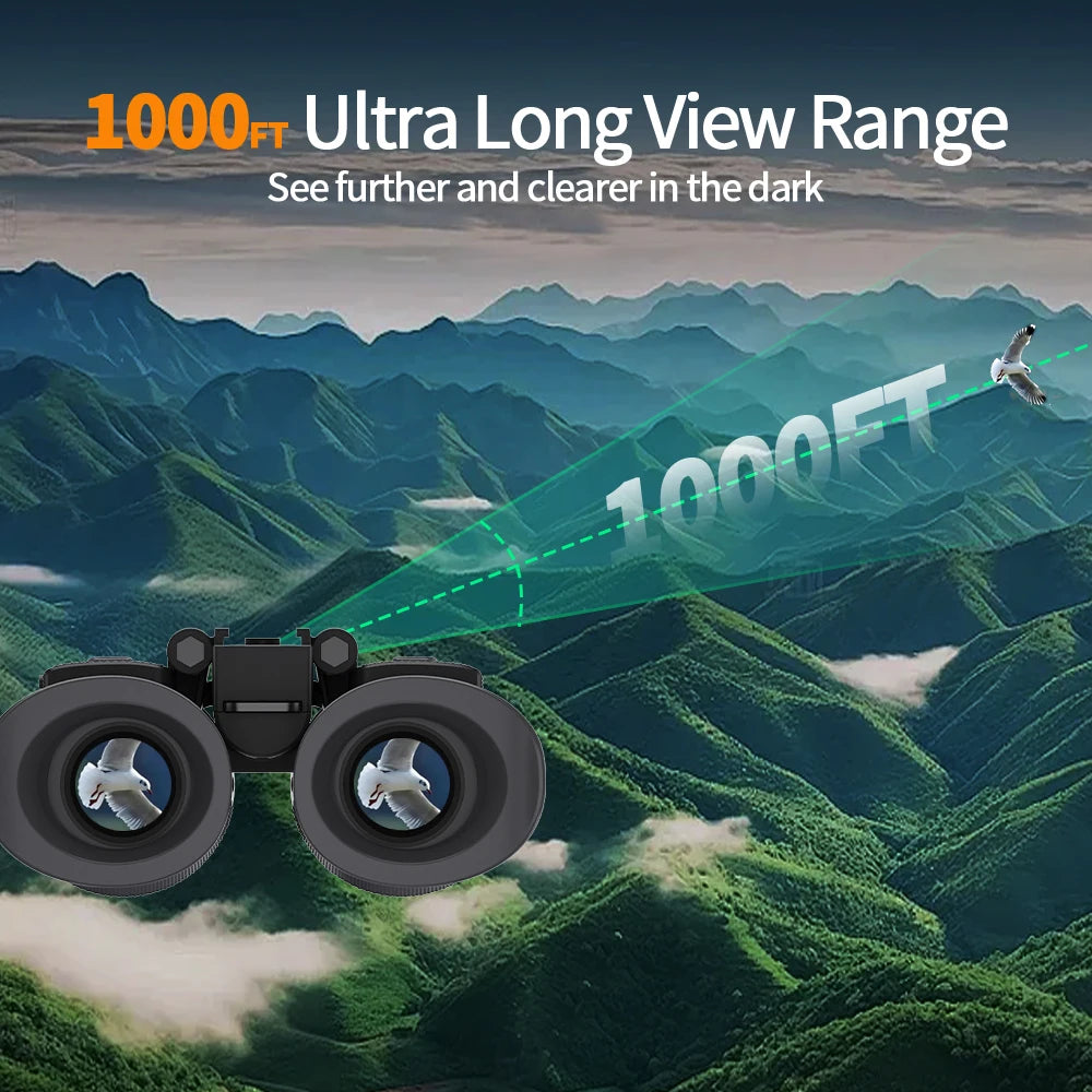 Head-Mounted Night Vision Goggles & Binoculars for Adults. Manual Focus & 8X Digital Zoom.