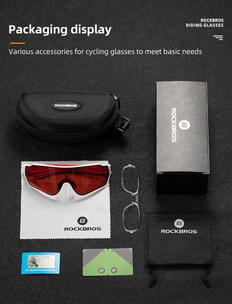 Photochromic Polarized Cycling Sunglasses Inner Frame Goggles