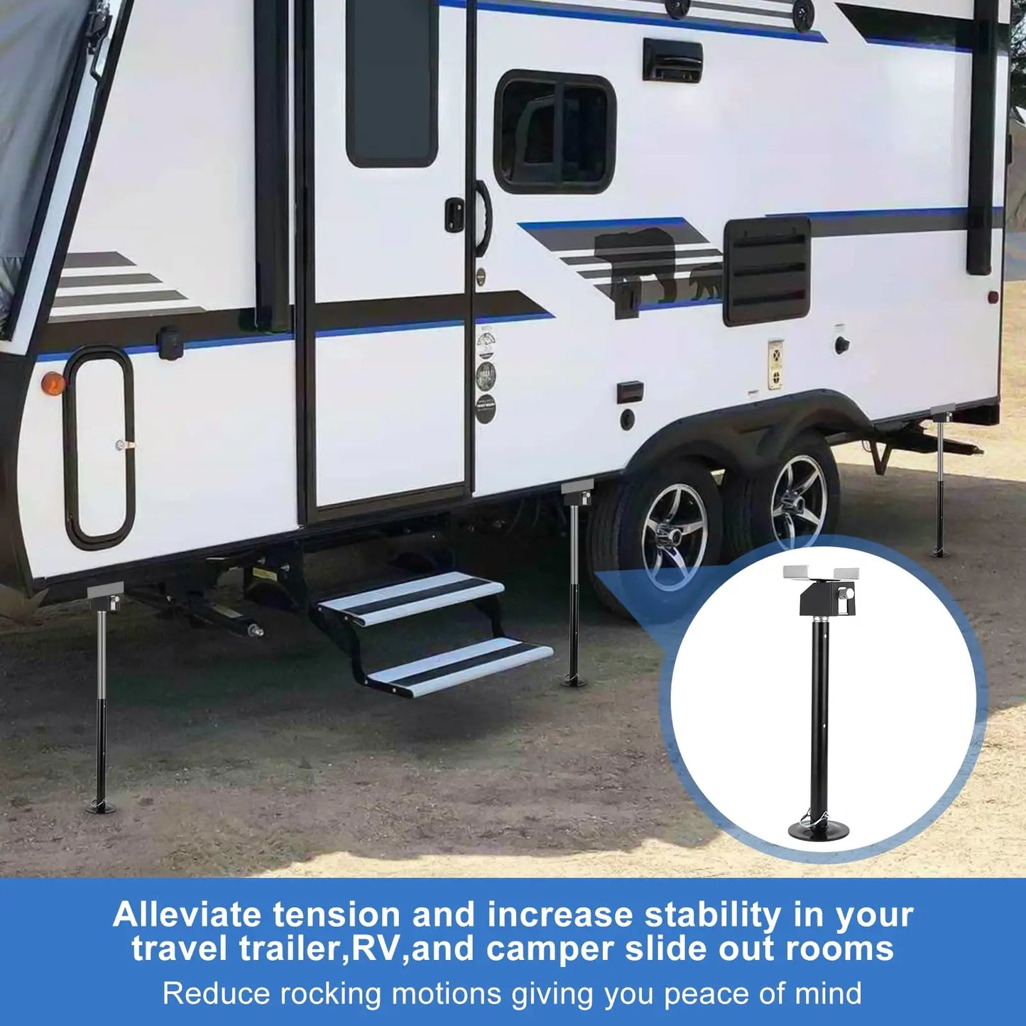RV Slide Out Stabilizer Jacks 5000LB Capacity Adjustable 21-34