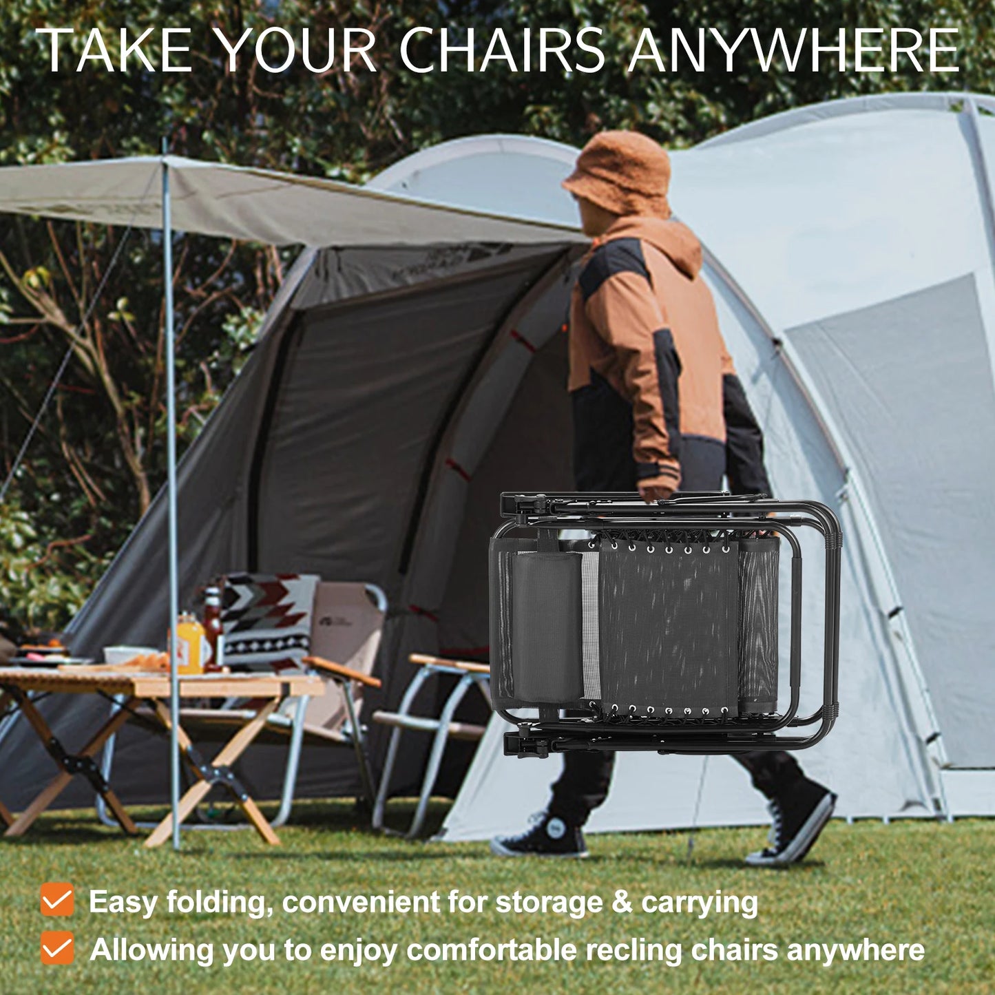 Set of 2 Zero Gravity Lounge Chairs