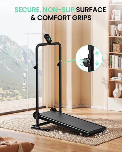 Non-Electric Treadmill with Dual Flywheel & Fixed Incline
