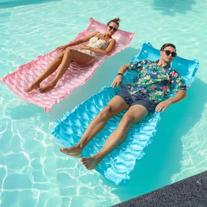 2 Pack Large 71''x33'' Pool Raft Water Lounge Float with Headrest