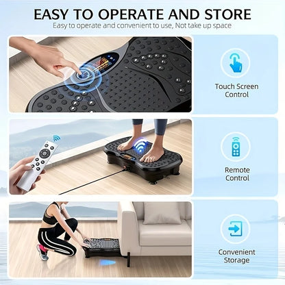 Vibration Platform with Resistance Bands for Full-Body Workout