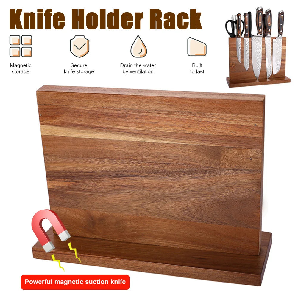 Magnetic Knife Block with Strong Magnetism & Large Capacity.