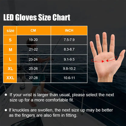 LED Gloves For Mountain Biking Fishing Night Sports Anti Slip