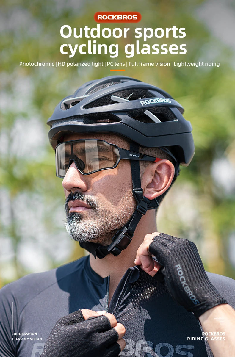 Photochromic Polarized Cycling Sunglasses Inner Frame Goggles
