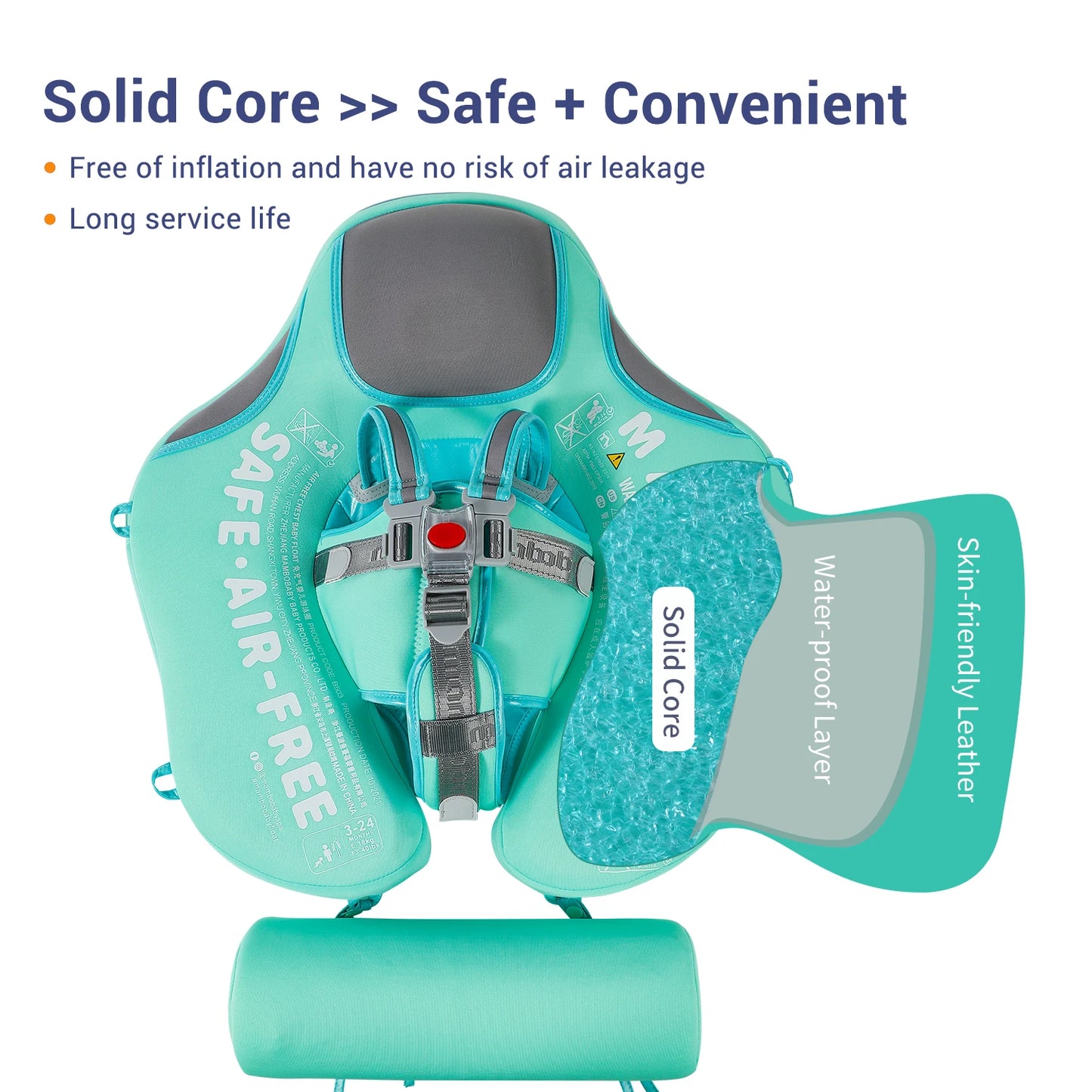 Baby Float with Sunshade Canopy and Crotch Strap.