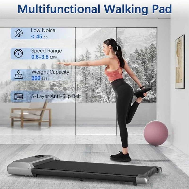 300lbs Capacity 2in1 Walking Running Exercise Machine With LCD Digital Data Display
