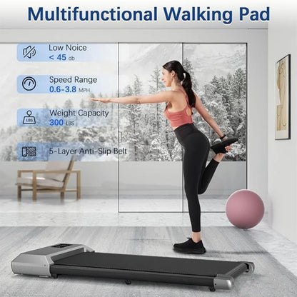 300lbs Capacity 2in1 Walking Running Exercise Machine With LCD Digital Data Display