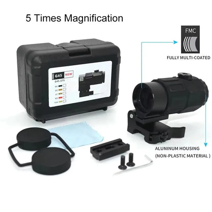 Fixed 3X 5X Magnifier Scope With Quick Detachable QD Mount