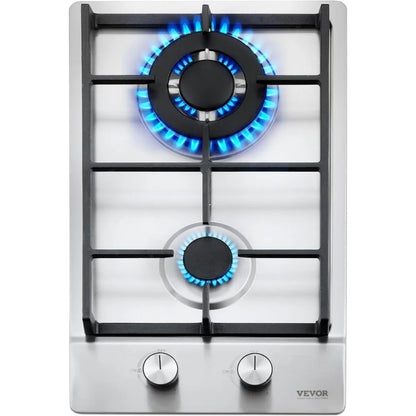 12 Inch Dual Burner Stainless Steel Gas Cooktop
