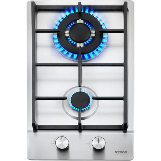 12 Inch Dual Burner Stainless Steel Gas Cooktop