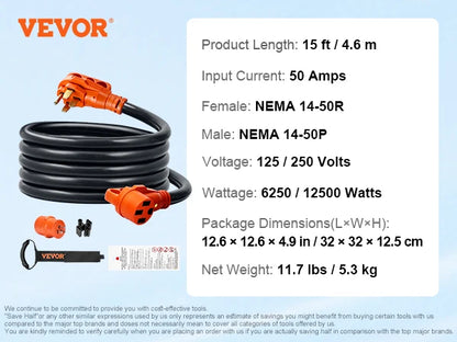 RV Extension Cord with LED Indicator Handle