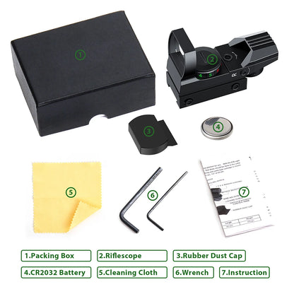 Red Green Dot Hunting Optics For 20mm Rail