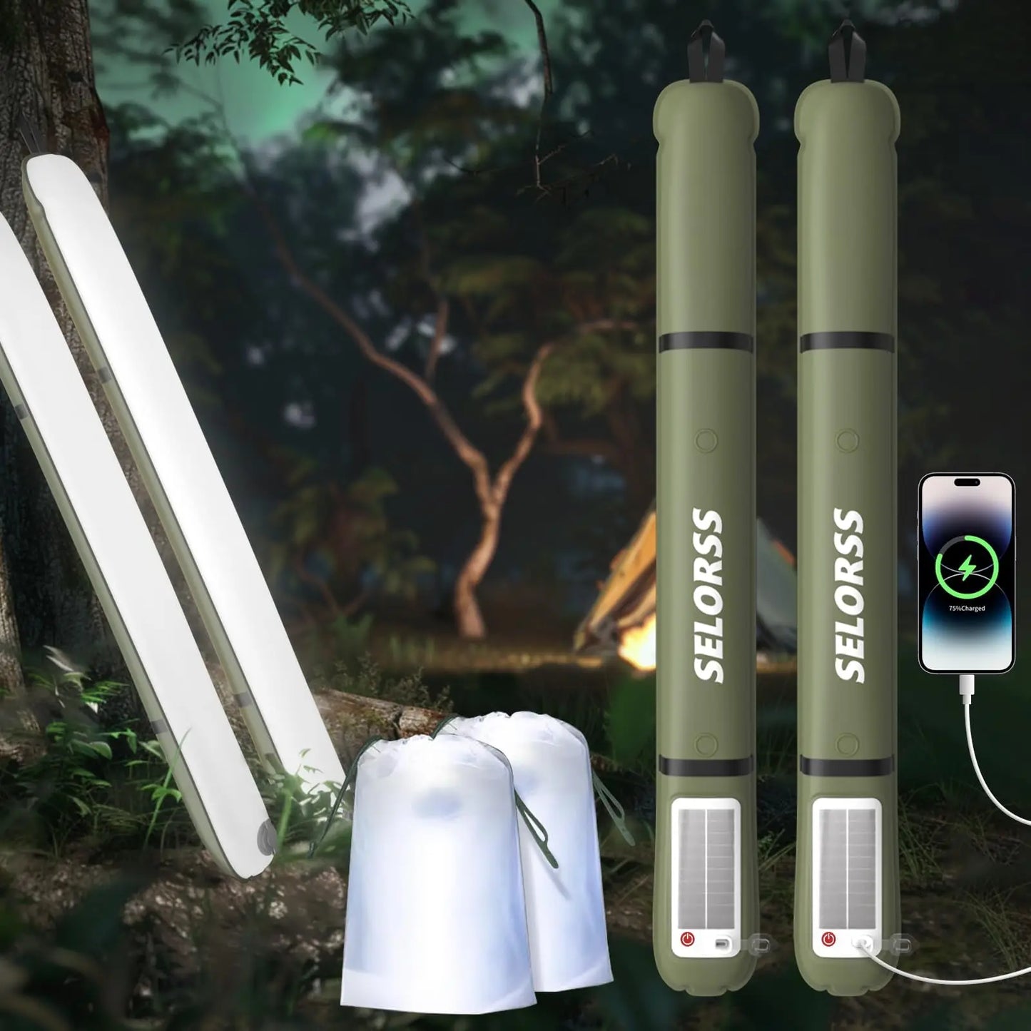 Rechargeable Camping Lantern 2000mAh Folding Portable Waterproof