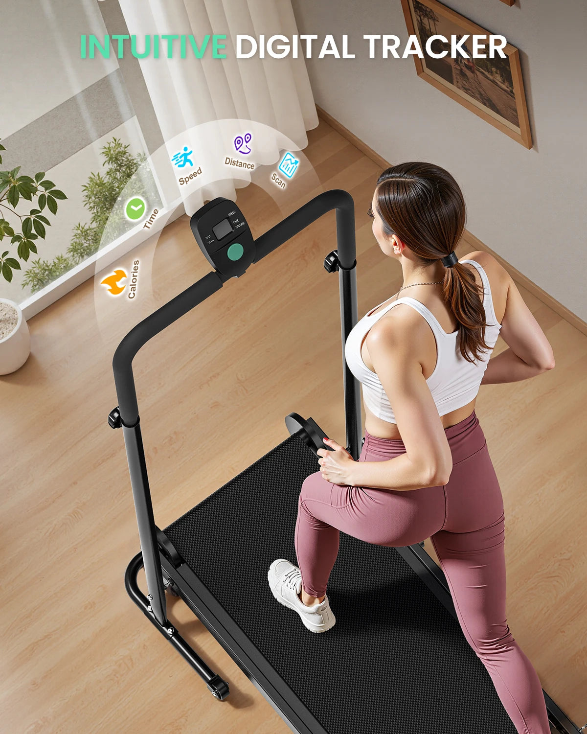 Non-Electric Treadmill with Dual Flywheel & Fixed Incline