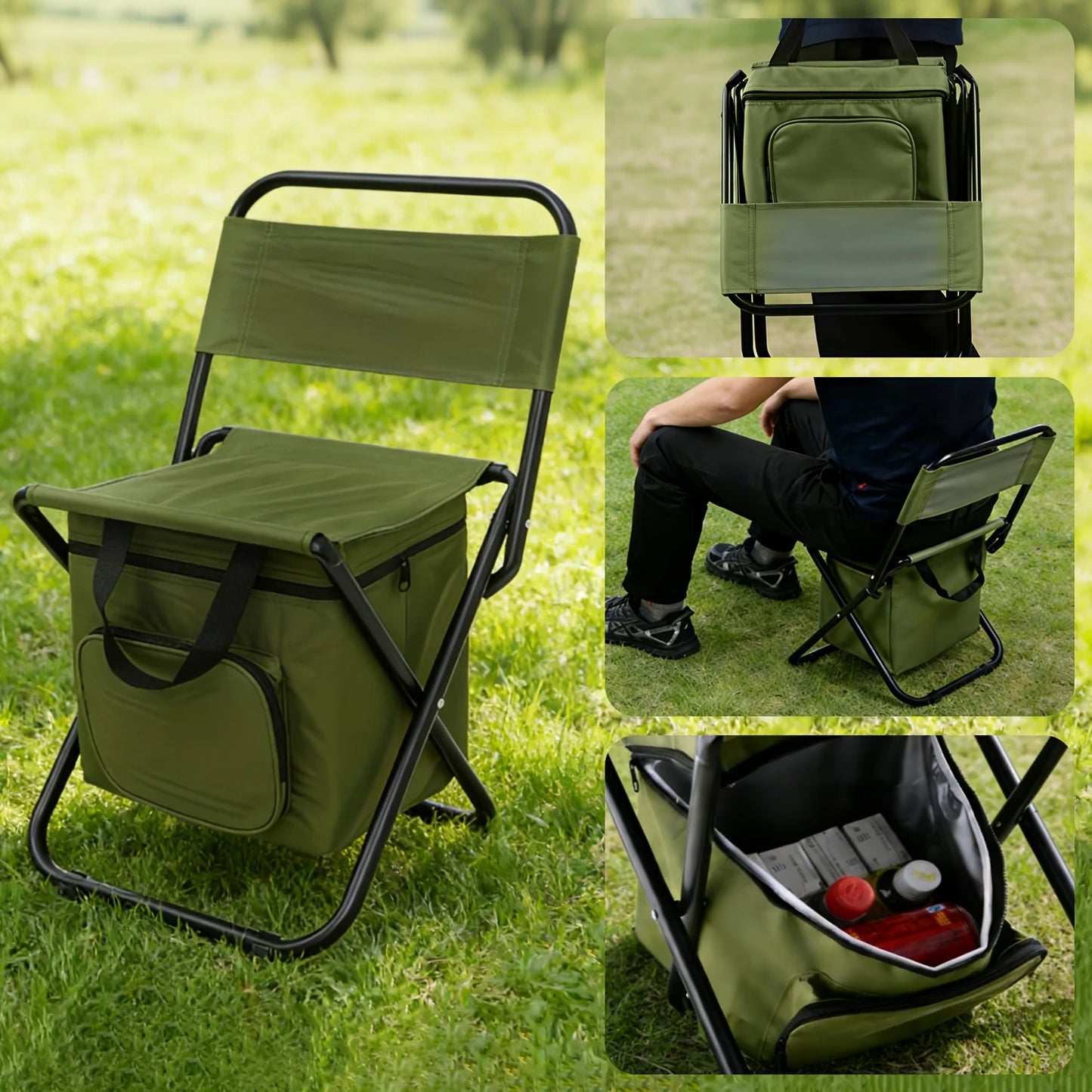 Multi functional portable folding camping & fishing chair,