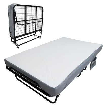 Folding Rollaway Bed with 4" Memory Foam Mattress for Adults.