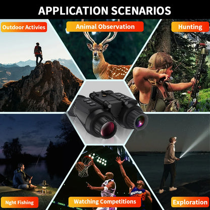 Head-Mounted Night Vision Goggles & Binoculars for Adults. Manual Focus & 8X Digital Zoom.