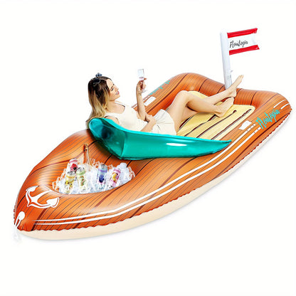 Giant Boat Pool Float with Cooler Inflatable Boat