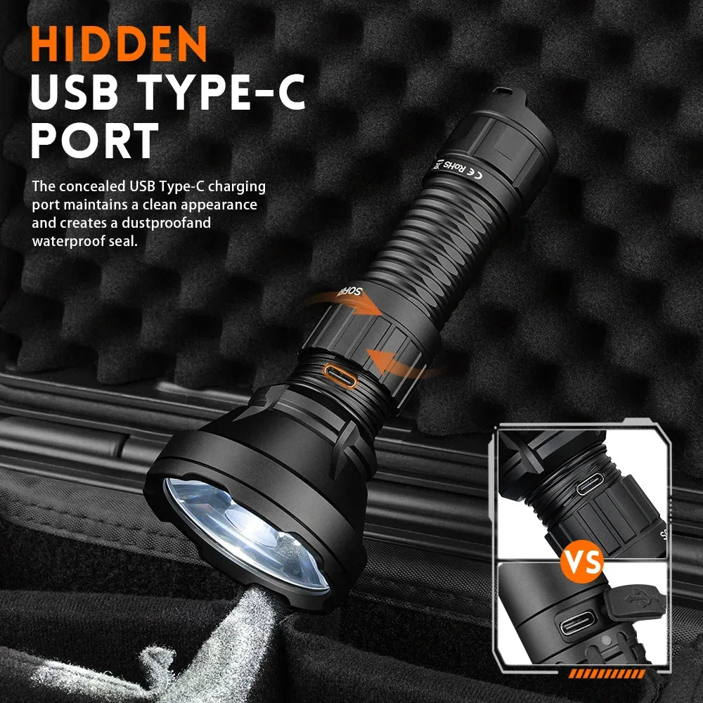 LED 6000K Tactical Flashlight Rechargeable Portable Powerful Torch