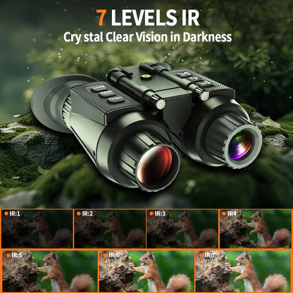 Head-Mounted Night Vision Goggles & Binoculars for Adults. Manual Focus & 8X Digital Zoom.