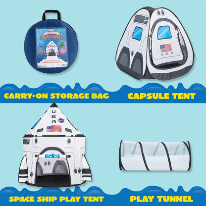 Rocket Ship 3-Piece Play House Tent