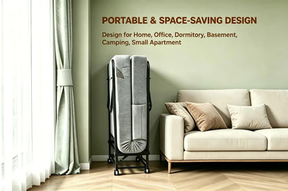 Folding Rollaway Bed with 4" Memory Foam Mattress for Adults.