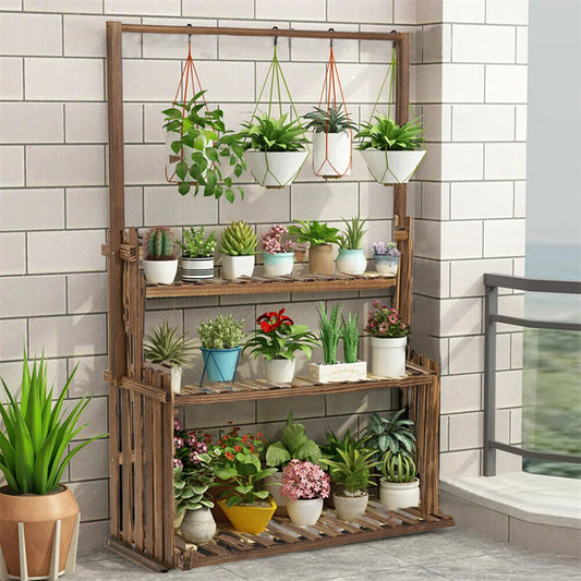 Heavy Duty Hanging Plant Stand Shelving Unit for Indoor Outdoor