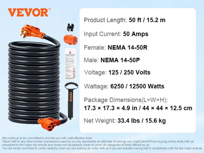 RV Extension Cord with LED Indicator Handle