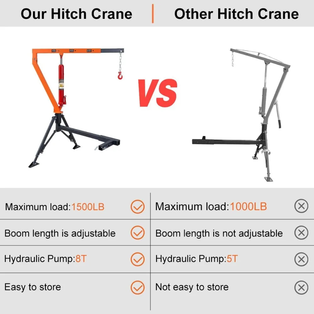 Stretchable Receiver Mounted Hydraulic Swivel Pickup Truck Crane