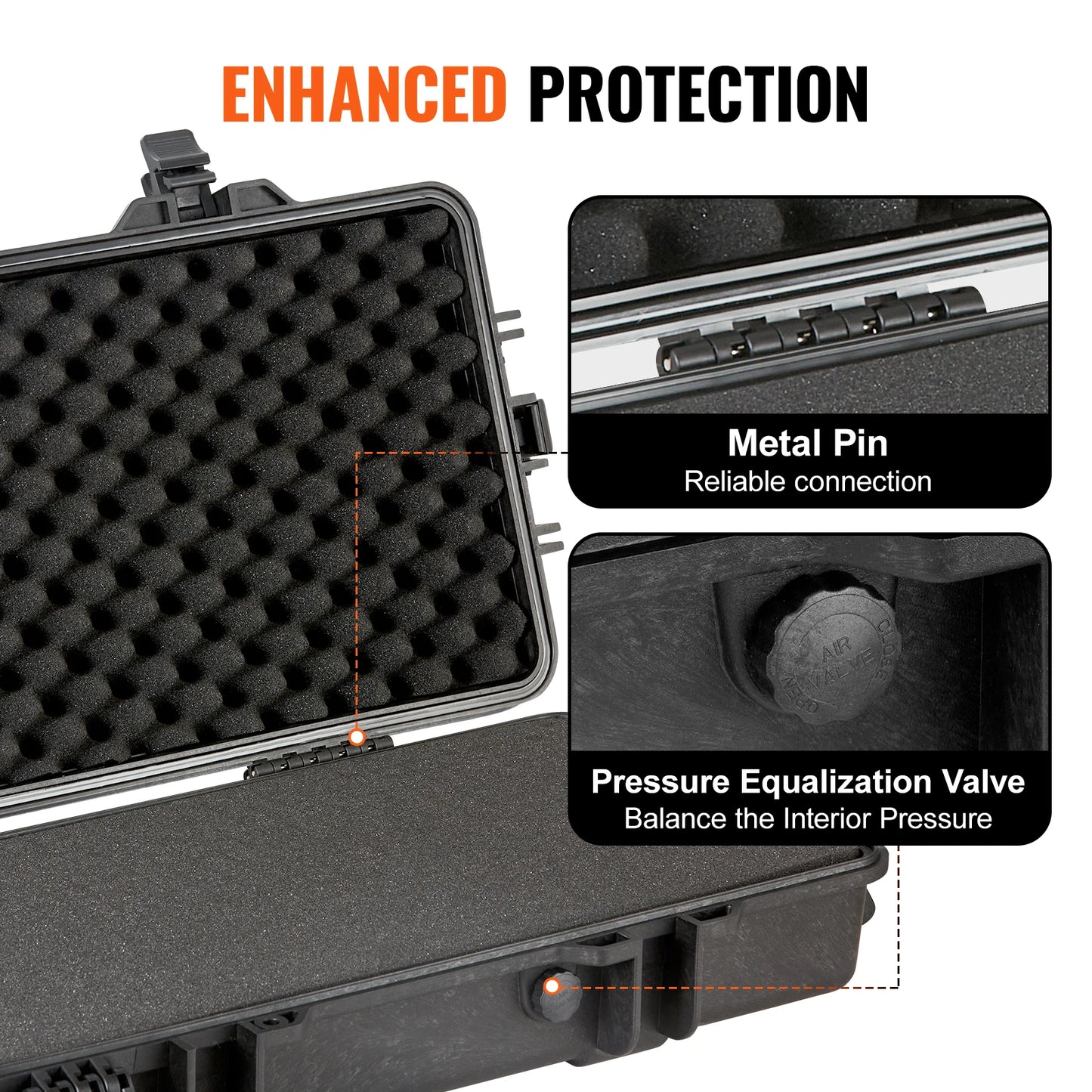 Hard Case Portable Long Gun Storage Suitcase W/ 2 Casters