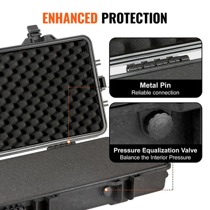 Hard Case Portable Long Gun Storage Suitcase W/ 2 Casters