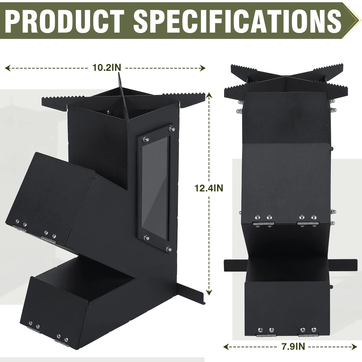 Portable Wood Burning Rocket Stove. Outdoor Cooking For Camping Grill Or Emergency Survival