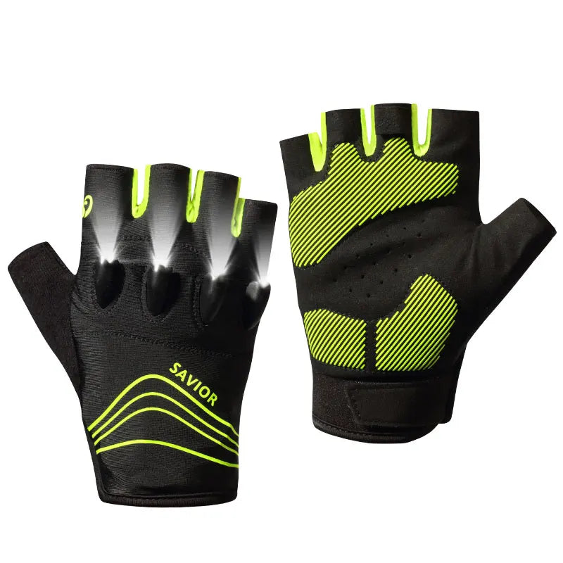 LED Gloves For Mountain Biking Fishing Night Sports Anti Slip