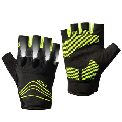 LED Gloves For Mountain Biking Fishing Night Sports Anti Slip