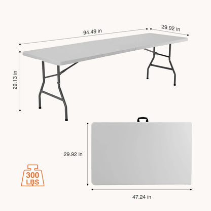4/6/8 FT Portable Indoor Outdoor Heavy Duty Foldable Table