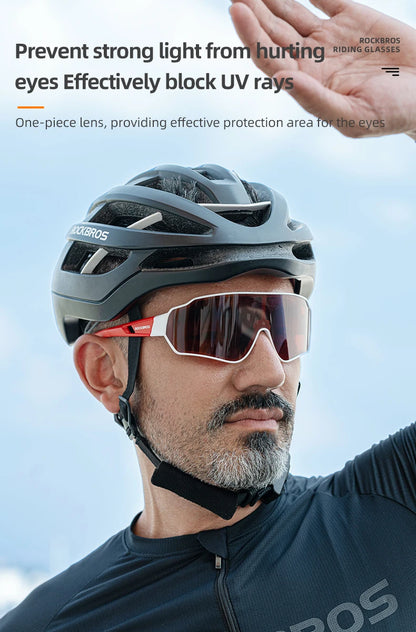 Photochromic Polarized Cycling Sunglasses Inner Frame Goggles