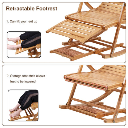 Heavy Duty Folding Rocking Chair Outdoor Furniture Adjustable Sun Lounger Chairs
