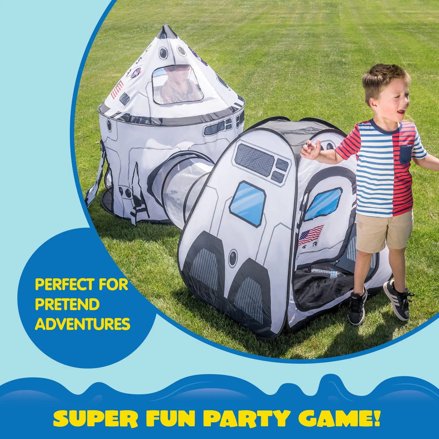 Rocket Ship 3-Piece Play House Tent