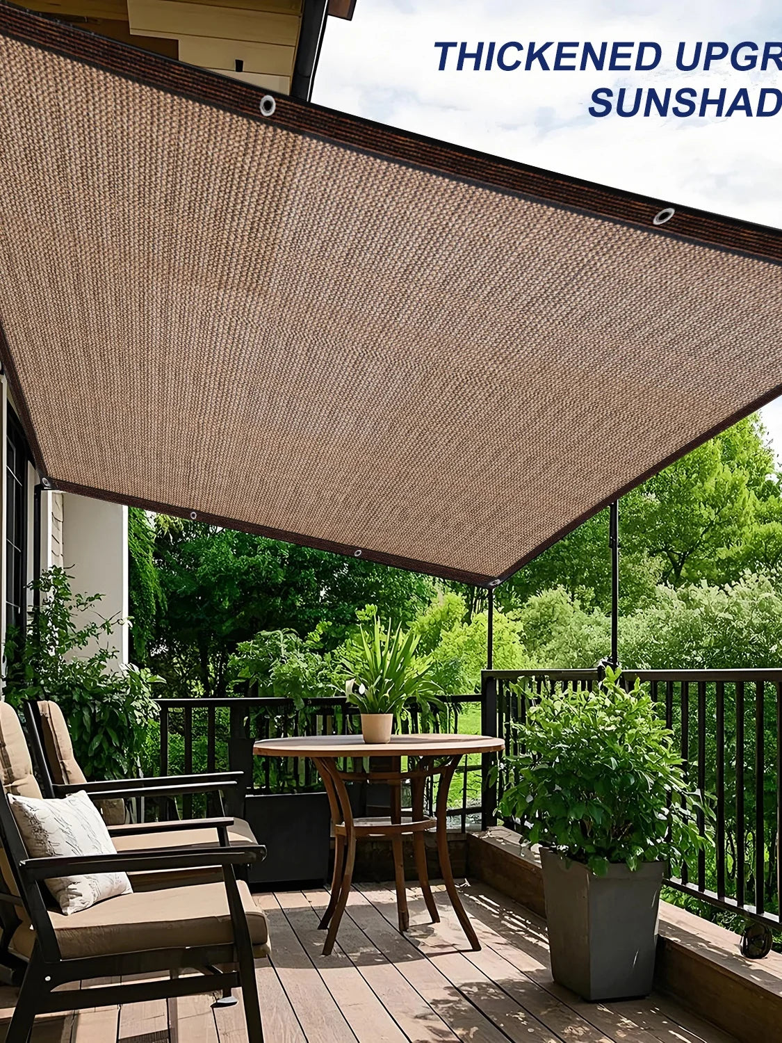 Brown Shade Cloth. Professional Sun Protection Design. 90% Uv Blocking.